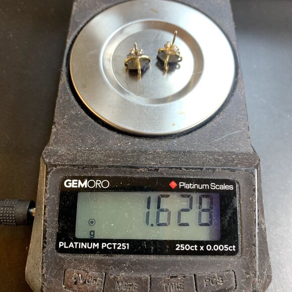 Sterling Silver 925 Slab Druzy Multicolor Prong Set Butterfly Closure Earrings - Picture 8 of 8